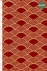 Traditional Chinese Style Abstract Geometric Wave Pattern Digital Printed Fabric